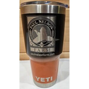 YETI Rambler 30 oz Tumbler Orange Black Custom Engraved Paul Nelson Farm...